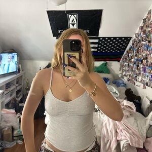 Brandy Melville Light Gray V-Neck Tank